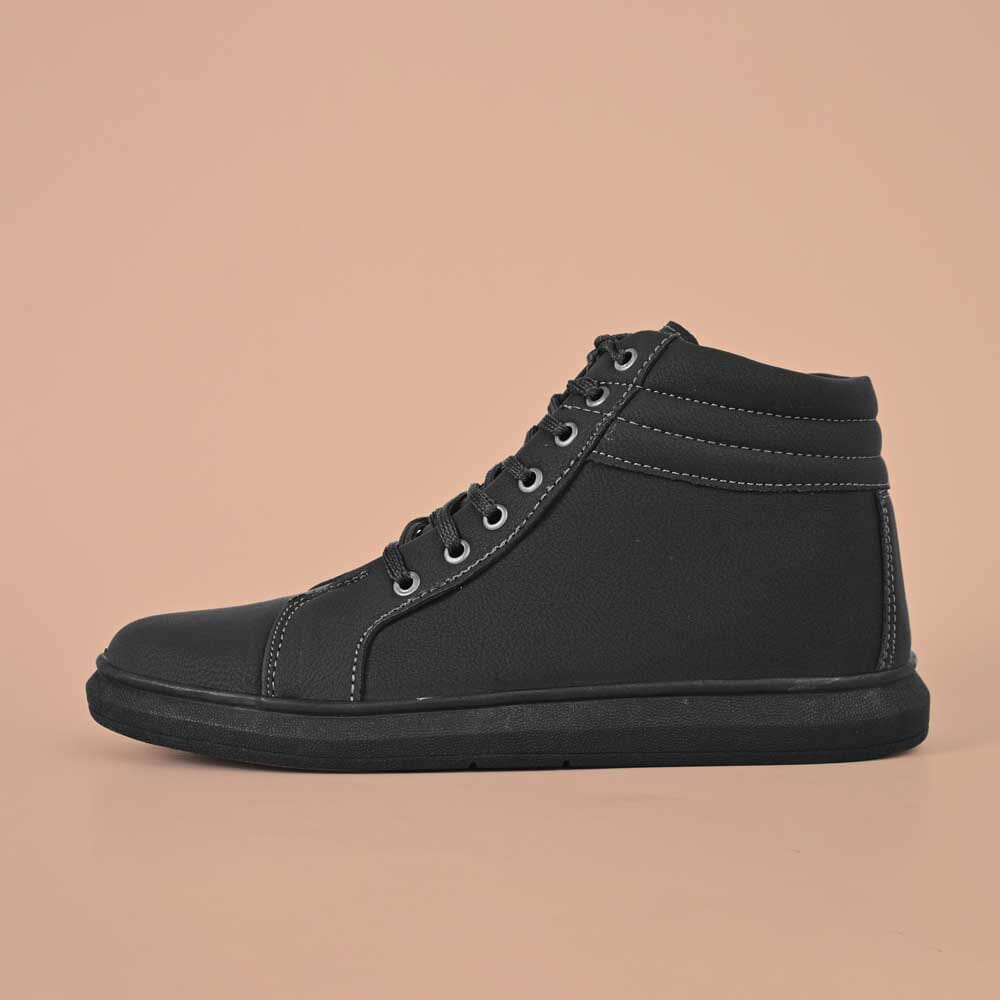 Men's Regina Faux Leather Long Sneakers Shoes Men's Shoes SNAN Traders Black EUR 39 