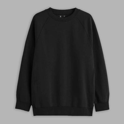 Xersion Men's Raglan Sleeve Oversize Fleece Sweat Shirt Men's Sweat Shirt Yasir Bin Asad Black 3XLT 