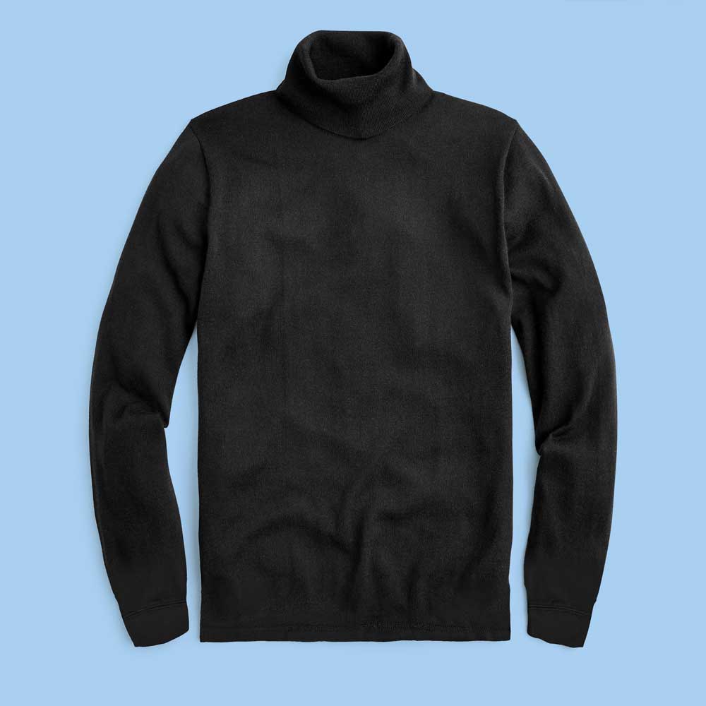 U Topia Men's Rib High Turtle Neck Sweatshirt Men's Sweat Shirt IST Black S 