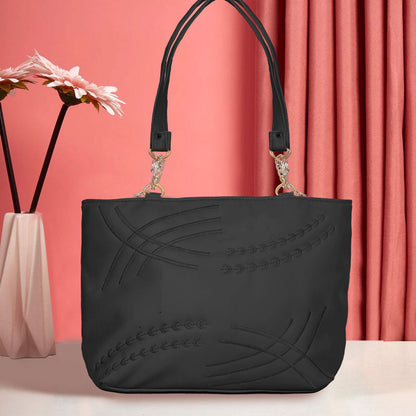 Women's Vatutine Embroidered Design Leather Shoulder/Hand Bag bag SNAN Traders Black 