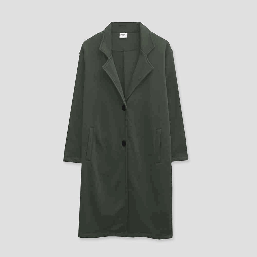 Safina Women's Winter Outwear Bienka British Style Collar Fleece Long Coat Women's Jacket Image Olive XS 