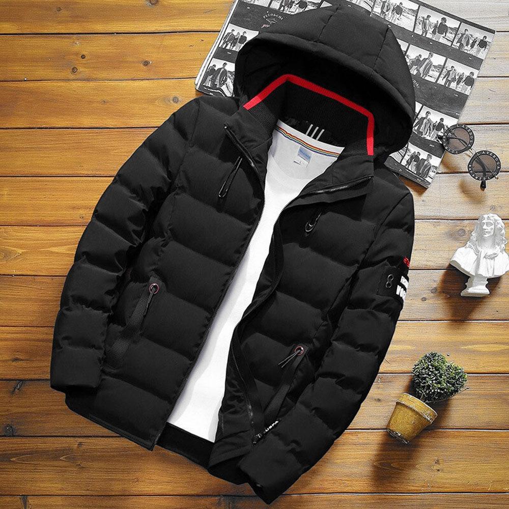 Men's Blanchi Imported Long Puffer Hooded Jacket Men's Jacket Bench Mark Smock Black S 