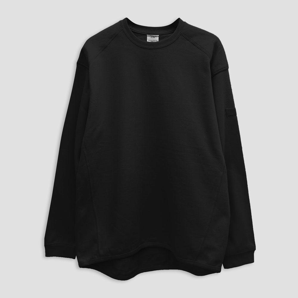 Men's Kuzan Solid Long Sleeve Fleece Sweat Shirt Men's Sweat Shirt HAS Apparel Black S 