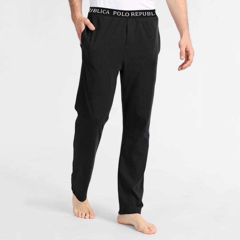  Polo Republica Men's Essentials Jersey Lounge Pants Black