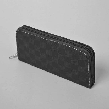Women's Multi Square Design Faux Leather Zip Closure Wallet/Purse Hand Bag NB Enterprises Black 