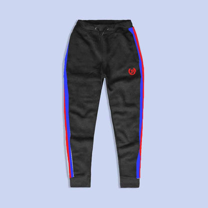 Boy's Logo Embroidered Soft Fleece Joggers Pants Boy's Trousers LFS Black 8-10 Years 