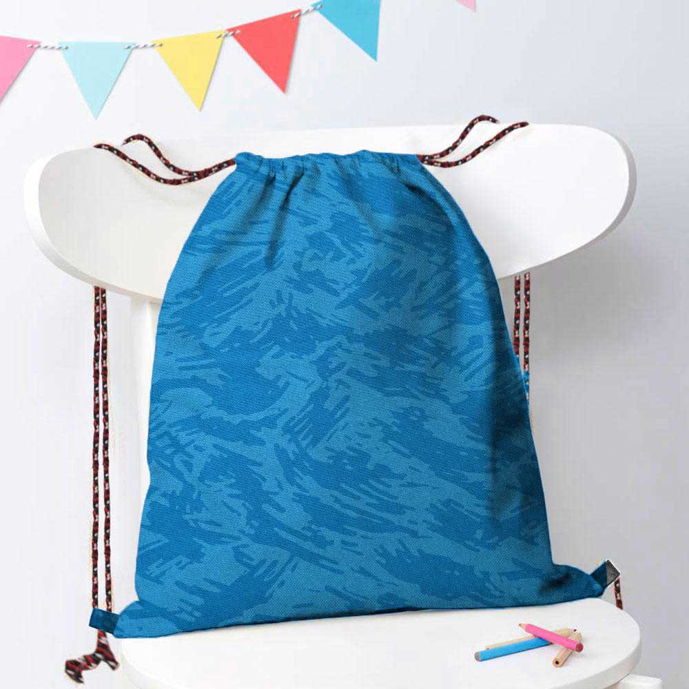 Polo Republica Basics Drawstring Bag. Made-With-Waste Drawstring Bag Polo Republica Camo Blue 