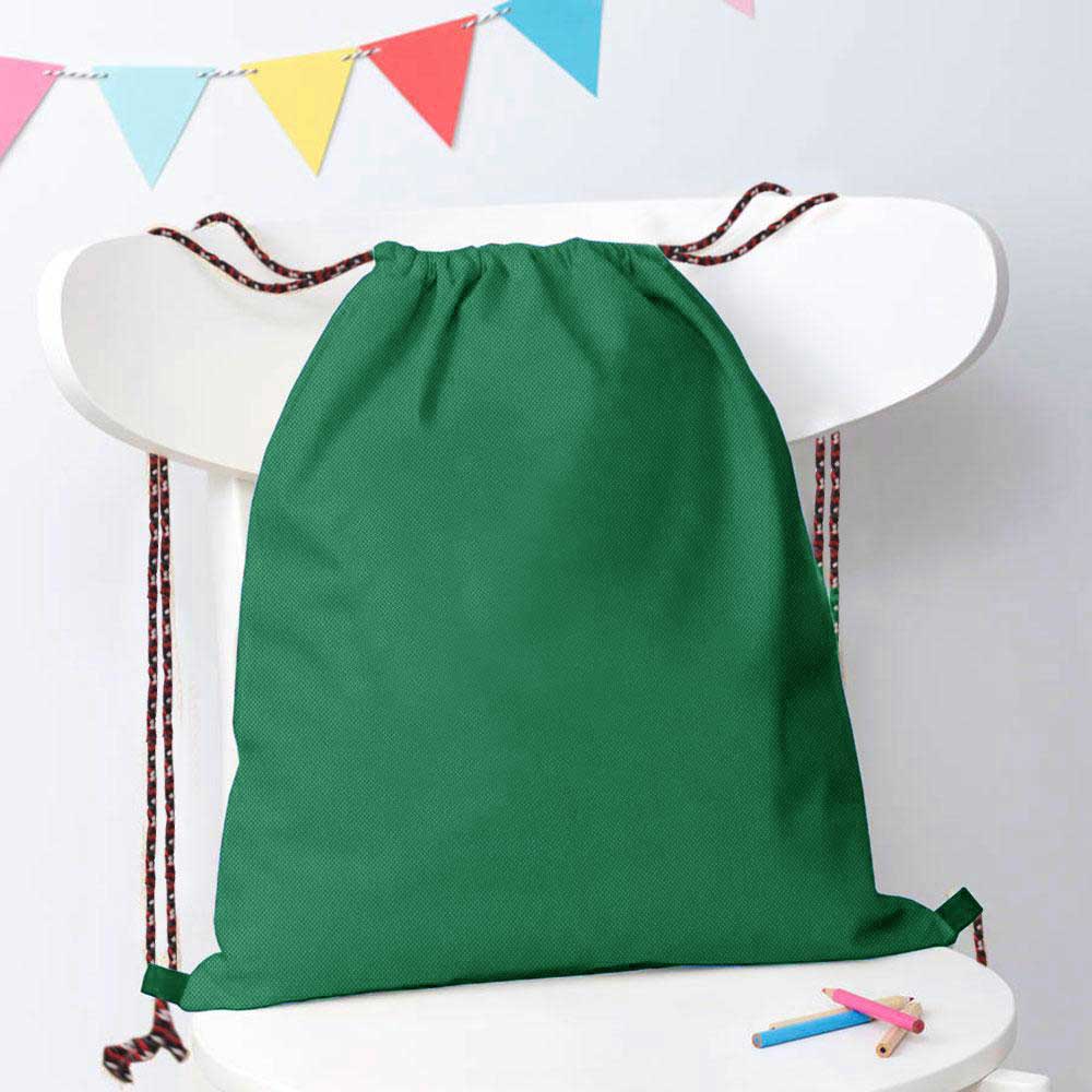 Polo Republica Basics Drawstring Bag. Made-With-Waste Drawstring Bag Polo Republica Bottle Green 