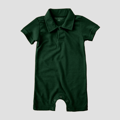 Polo Republica Zodian Short Sleeve Baby Romper Romper Polo Republica Bottle Green 0-3 Months 