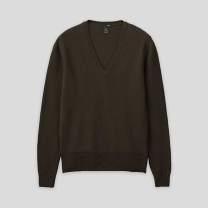 H&M Women's Long Sleeve Ancarta V-Neck Sweater Women's Sweat Shirt IST Brown S 