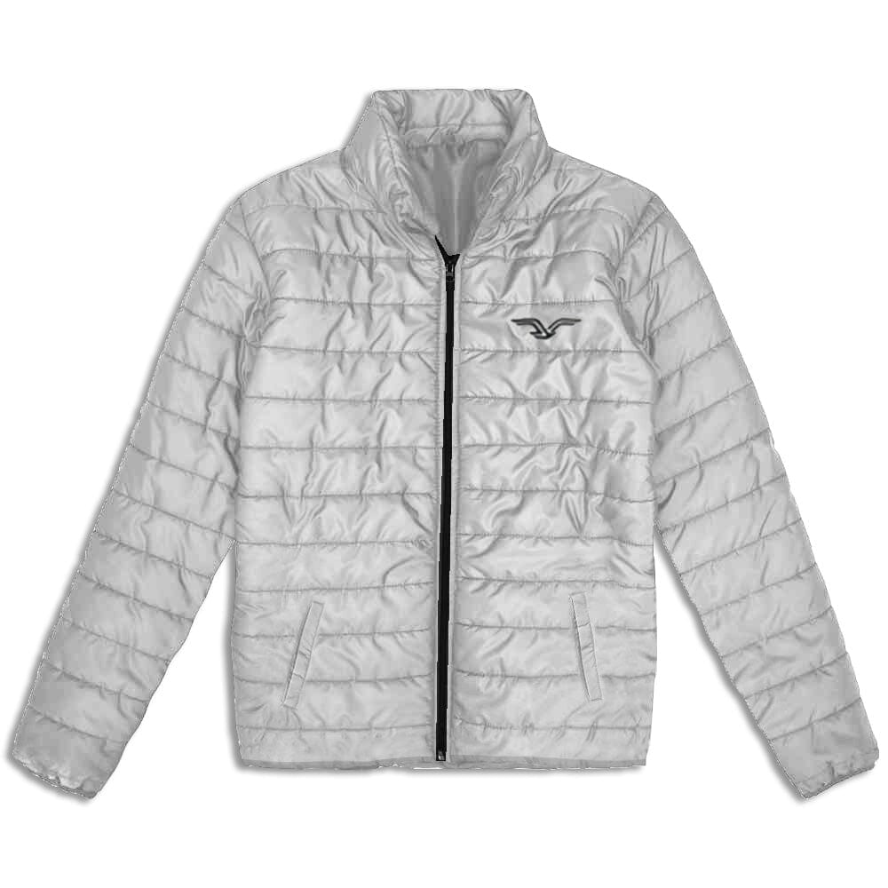 Men's Flying Bird Embroidered Long Sleeve Puffer Jacket Men's Jacket IBT Grey S 