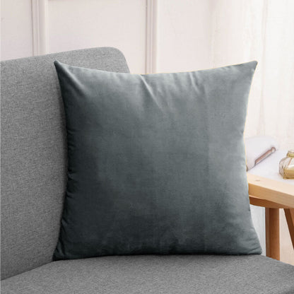 Imperial Silky Satin Solid Cushion Cover Home Textile URA Charcoal 