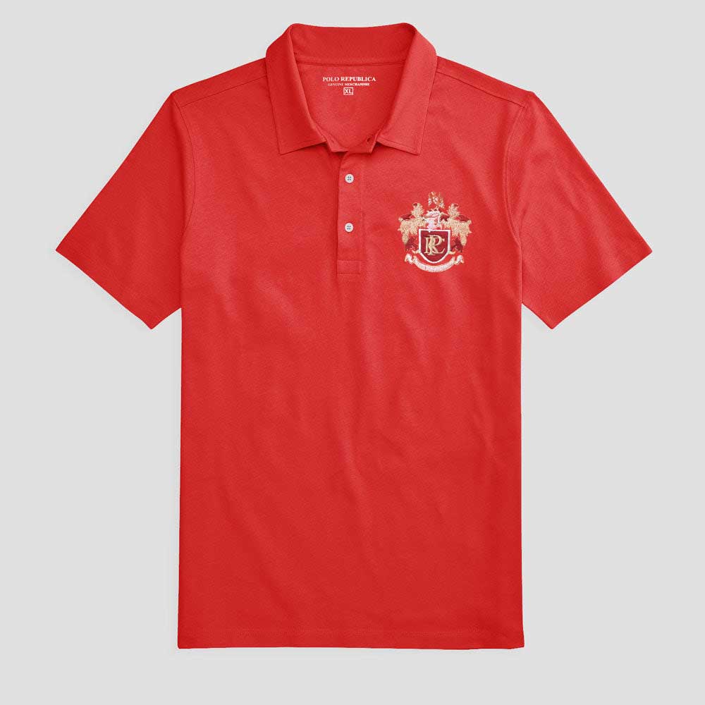 Polo Republica Men's PRC Badge Embroidered Short Sleeve Polo Shirt Men's Polo Shirt Polo Republica 