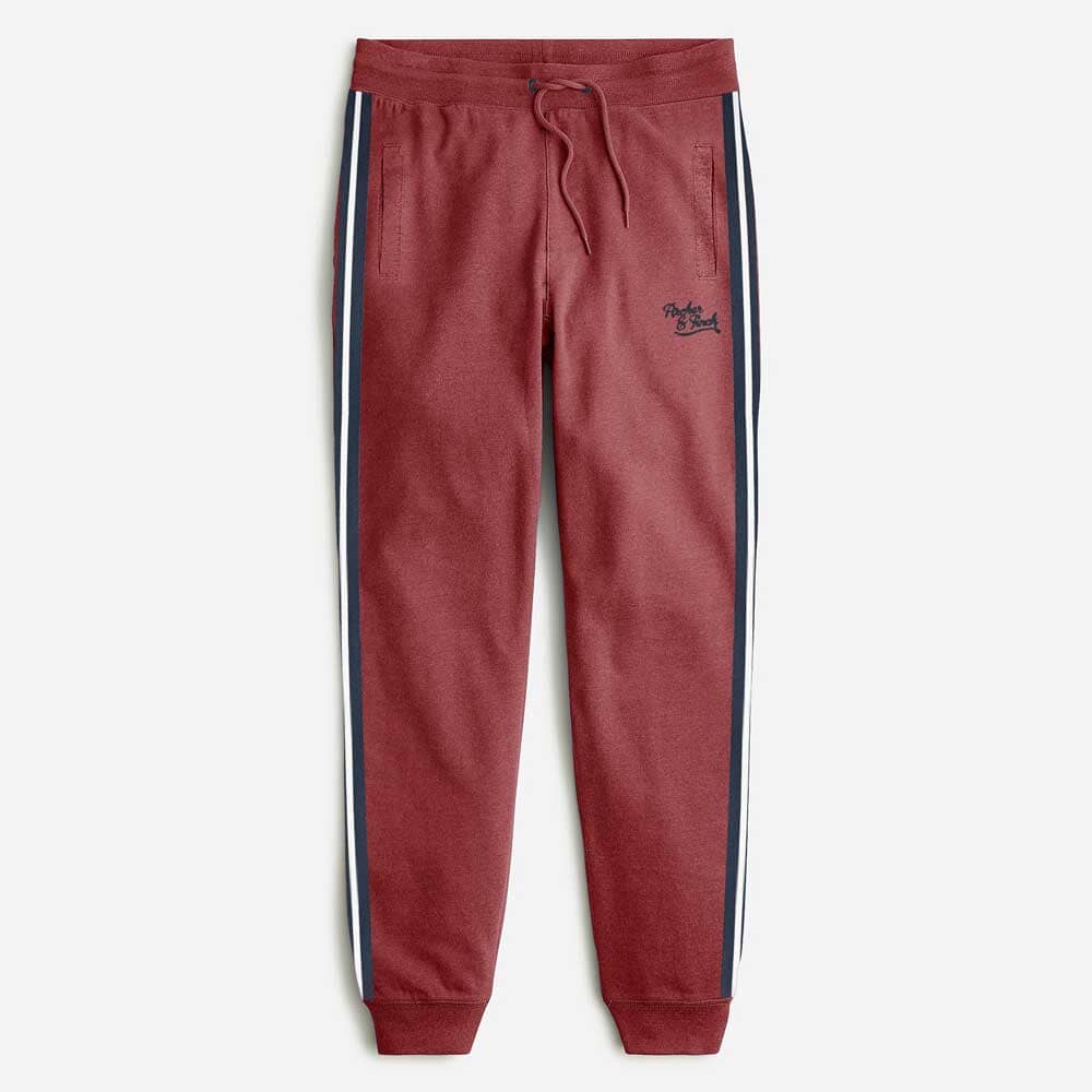 Archer & Finch Men's Side Stripes Design Jogger Pants Men's Trousers LFS Coral Red XS 