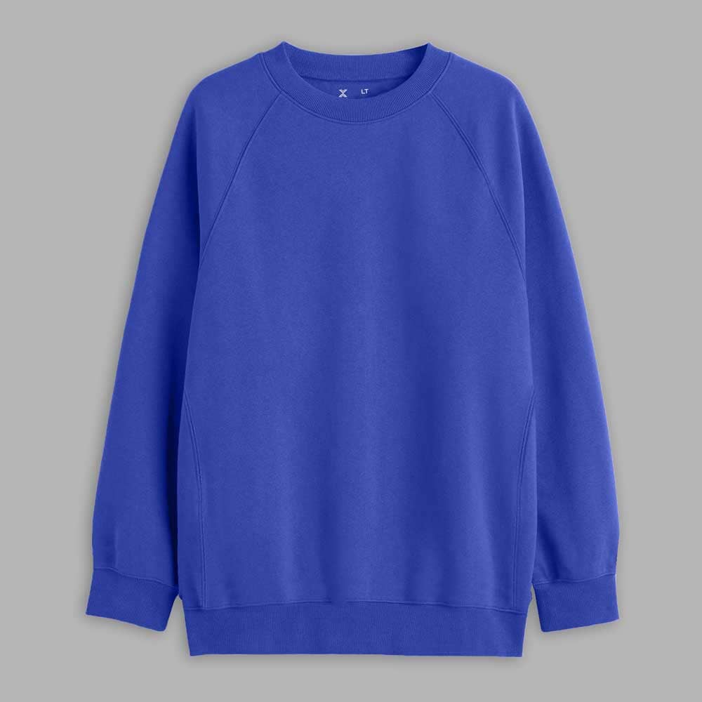Xersion Men's Raglan Sleeve Oversize Fleece Sweat Shirt Men's Sweat Shirt Yasir Bin Asad Blue 3XLT 