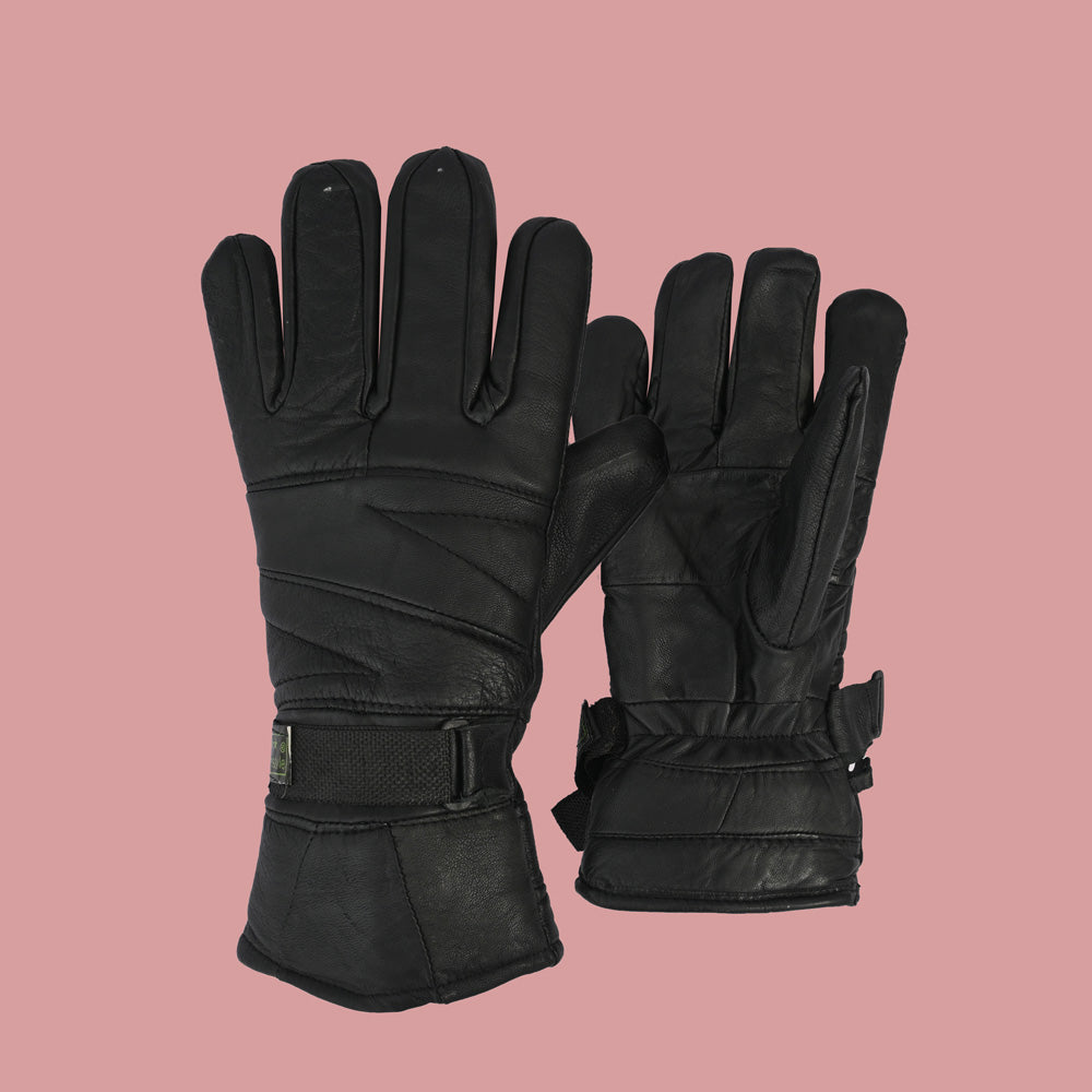 Unbroken Men's Cow Leather Winter Gloves Gloves NB Enterprises Black 