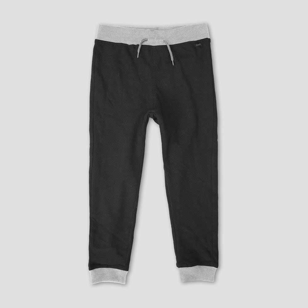 Lee Kid's Carthage Contrast Fleece Jogger pants Boy's Trousers HAS Apparel Black & Heather Grey 12 Month 