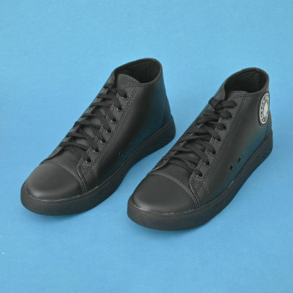 Black Camel Men's PU Leather Long Cut Sneakers Shoes