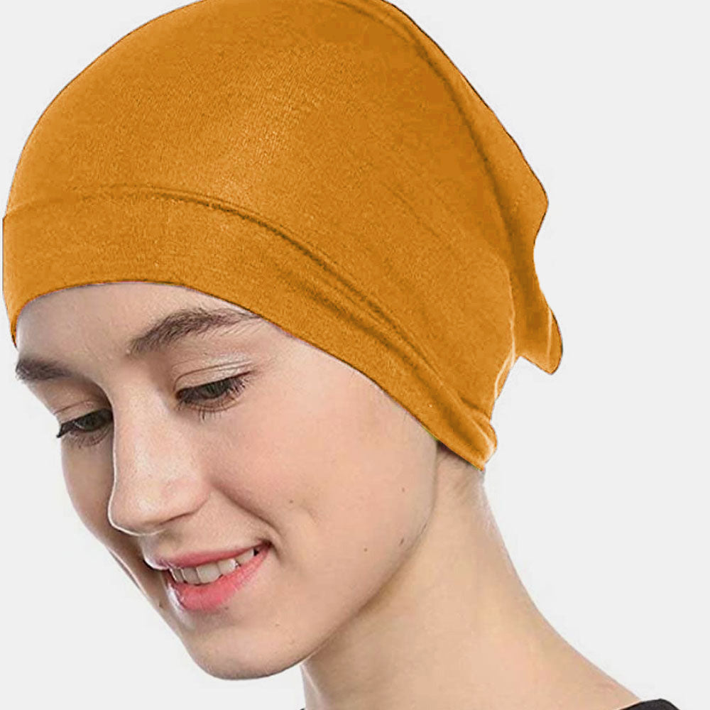 Women's Under Scarf Hijab Cap Women's Accessories De Artistic Deep Yellow 
