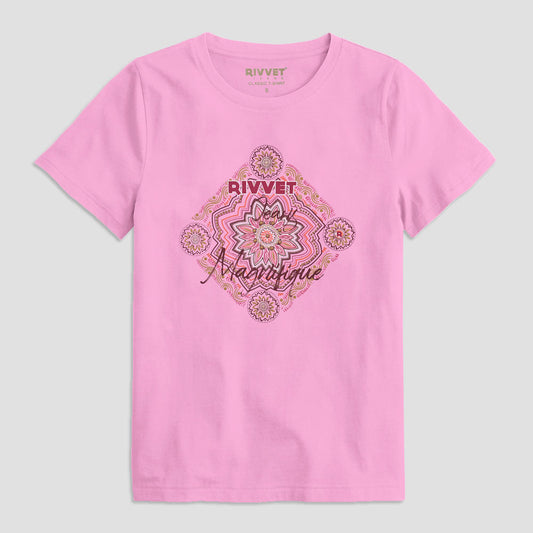 Rivvet Women's Magnifique Printed Short Sleeve Tee Shirt Women's Tee Shirt RTJ Pink S 