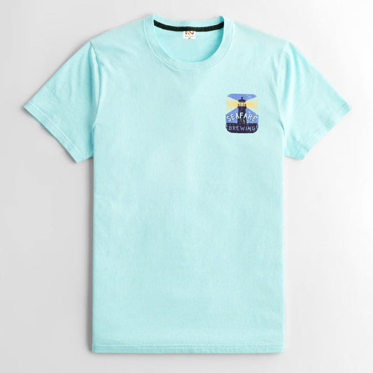 RichMan Safari Brewing Printed Short Sleeve Tee Shirt Men's Tee Shirt ASE Aqua Blue S 
