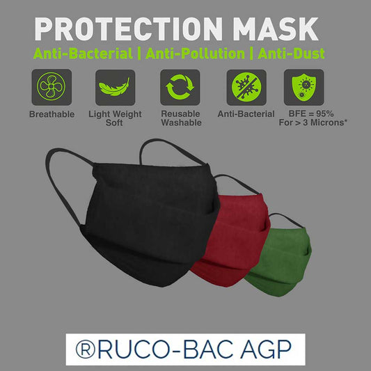 Anti-Viral Double Ply Washable Fabric Mask with Certified Ruco Bak AGP Finish Face Mask Image 