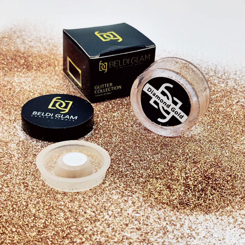 Beldi Glam Glowing Face Loose Glitter Health & Beauty BIG Diamond Gold 