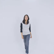 Safina Women’s Stripe On Sleeves Design Tee Shirt