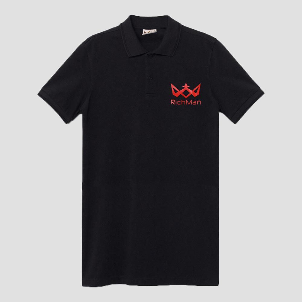Richman Men's Amorium Short Sleeve Polo Shirt Men's Polo Shirt ASE Black S 