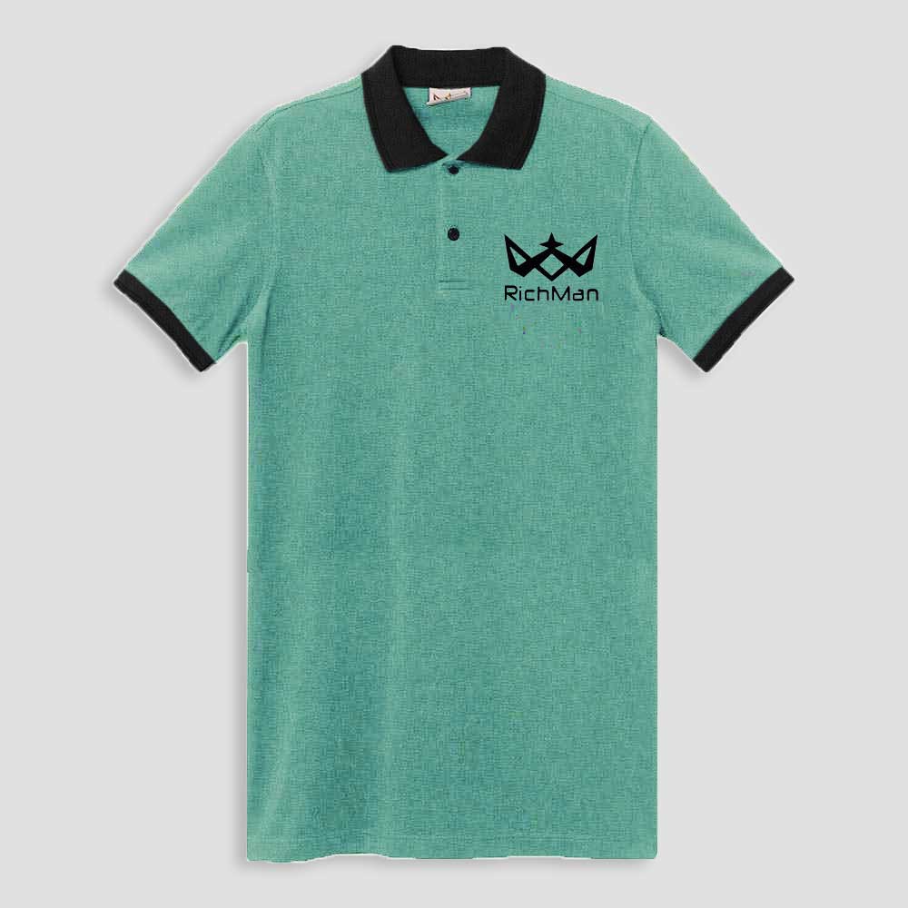 Richman Men's Amorium Short Sleeve Polo Shirt Men's Polo Shirt ASE Light Turquoise S 