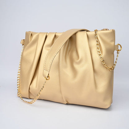Women's Gustavo Premium Leather Shoulder Bag bag SNAN Traders Golden 