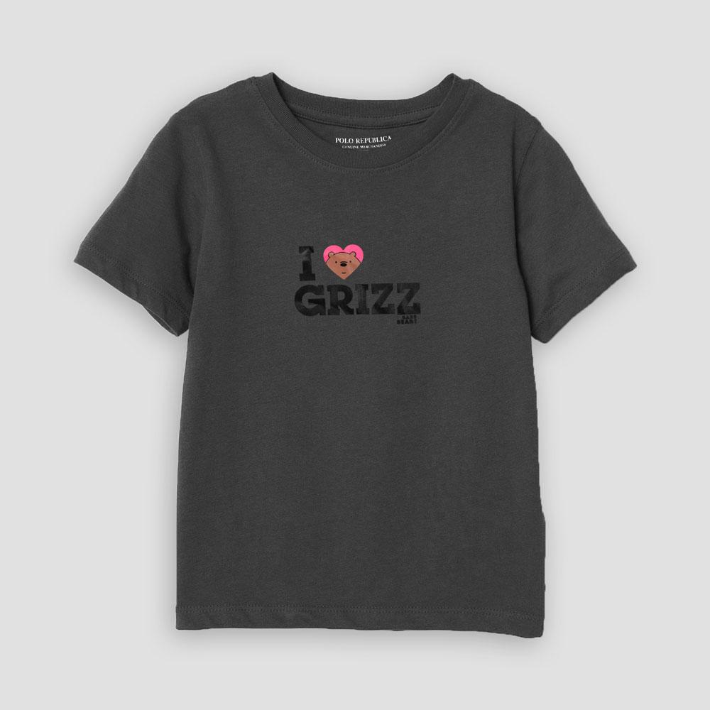 Polo Repbulica Boy's I Love Grizz Printed Tee Shirt Boy's Tee Shirt Polo Republica Graphite 3-4 Years 