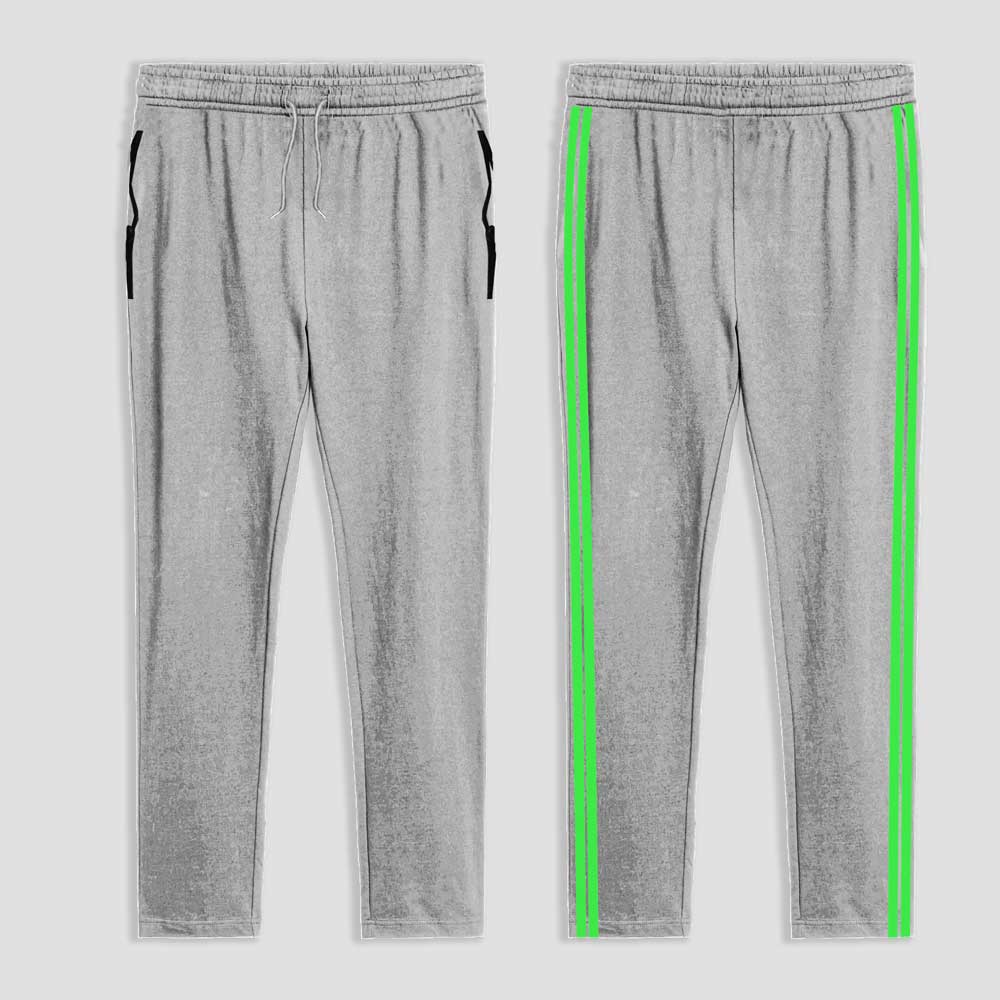 Poler Chitose Men's Super Soft Striped Trousers Heather Grey & Parrot