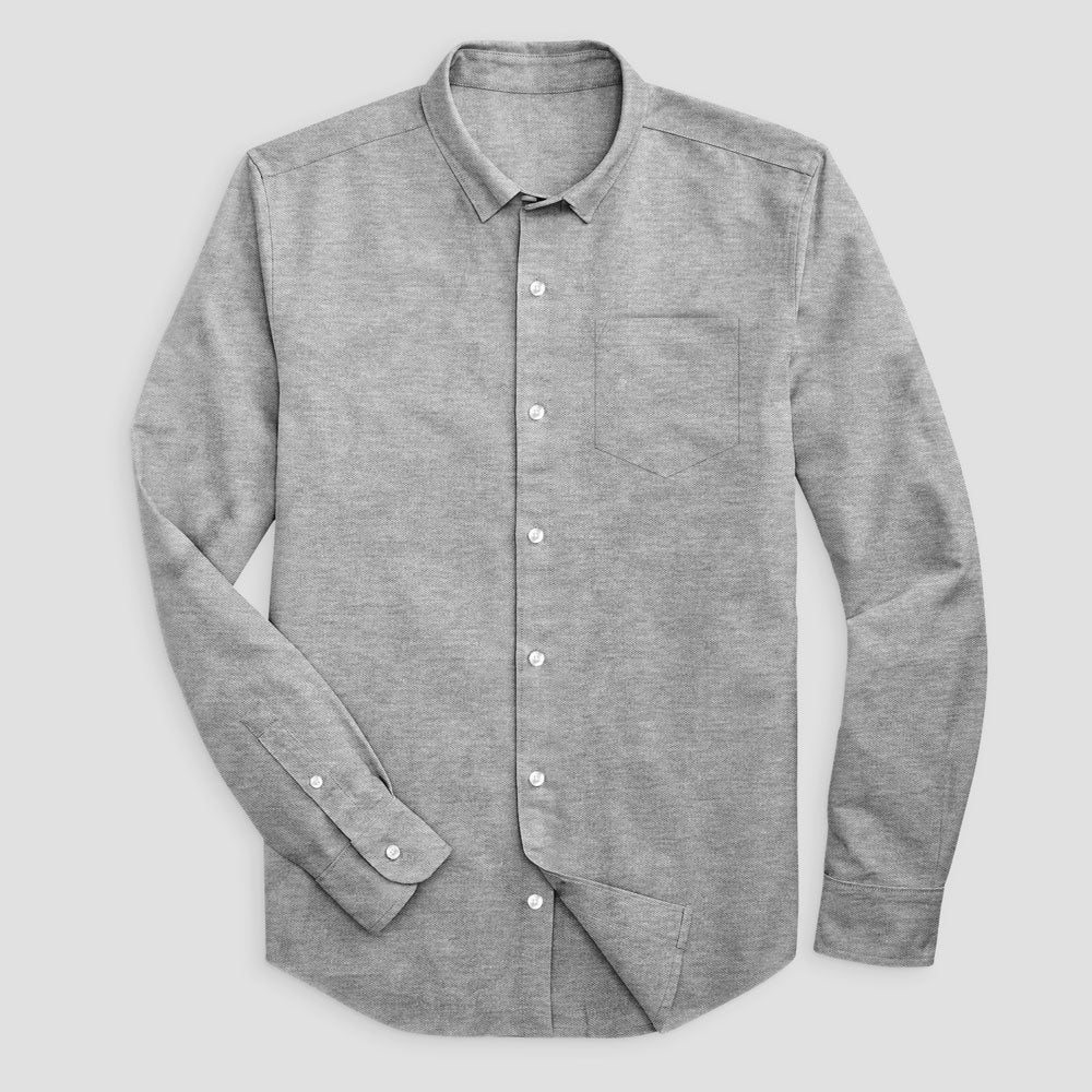 Men's Cut Label Wavre Long Sleeves Formal Shirt Men's Casual Shirt HAS Apparel Grey S 