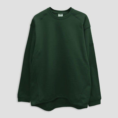 Men's Kuzan Solid Long Sleeve Fleece Sweat Shirt Men's Sweat Shirt HAS Apparel Bottle Green S 