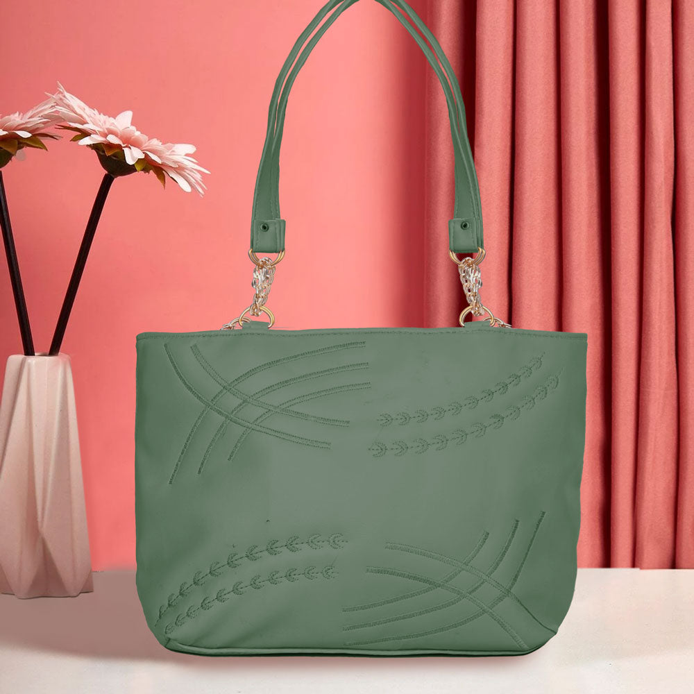 Women's Vatutine Embroidered Design Leather Shoulder/Hand Bag bag SNAN Traders Green 