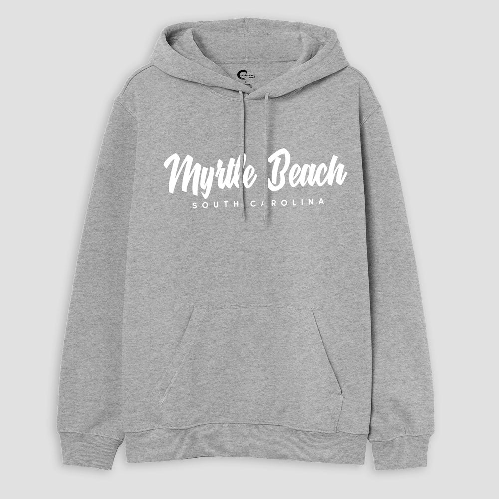 Coastals Well Men's Myrtle Beach Printed Fleece Pullover Hoodie Men's Pullover Hoodie HAS Apparel Heather Grey S 