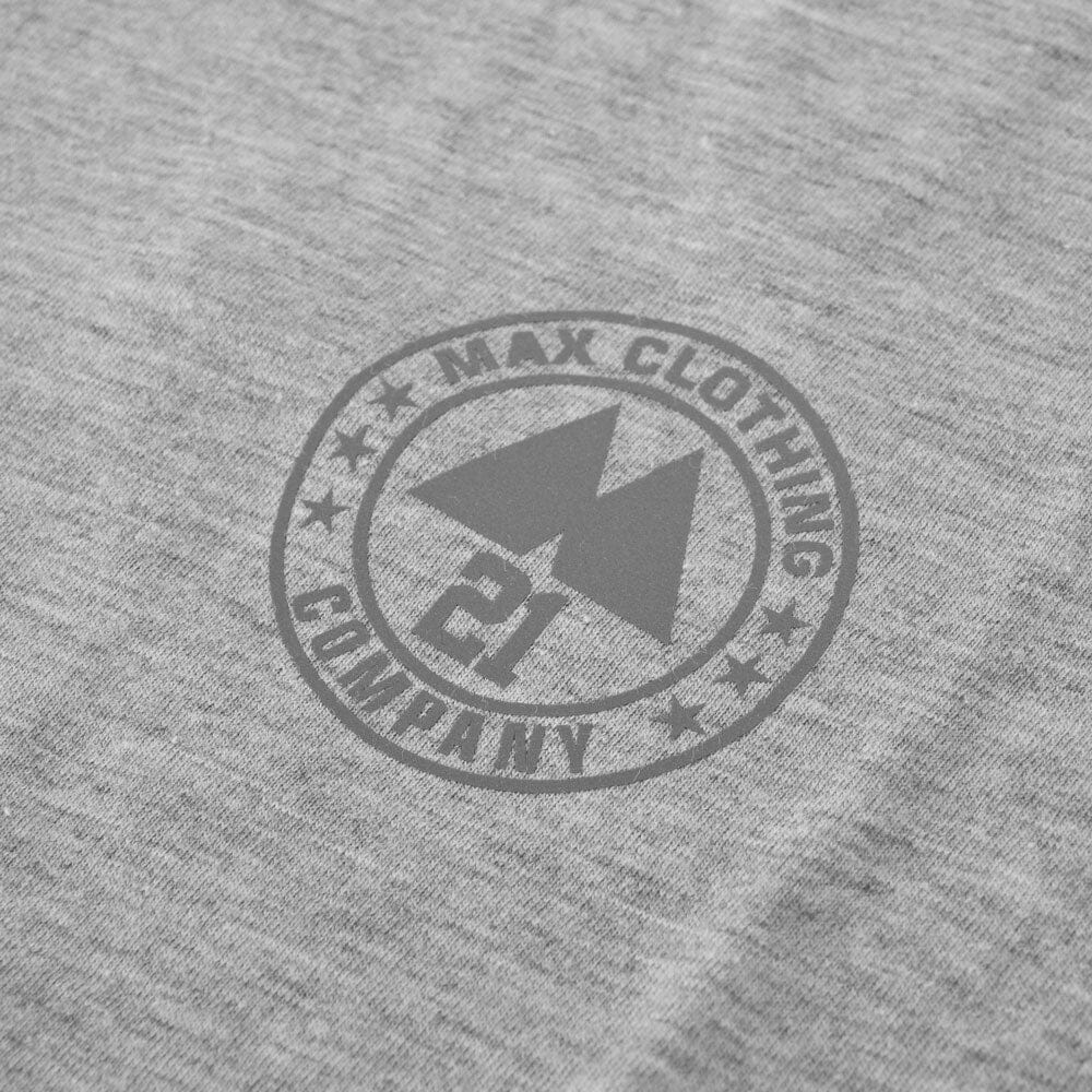 Max 21 Men's Reflective Logo Printed Raglan Quarter Sleeve Crew Neck Tee Shirt Men's Tee Shirt SZK 