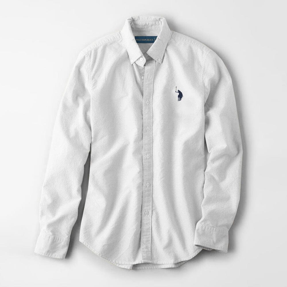 Polo Republica Men's Premium Pony Embroidered Plain Casual Shirt III Men's Casual Shirt Polo Republica Off White S 