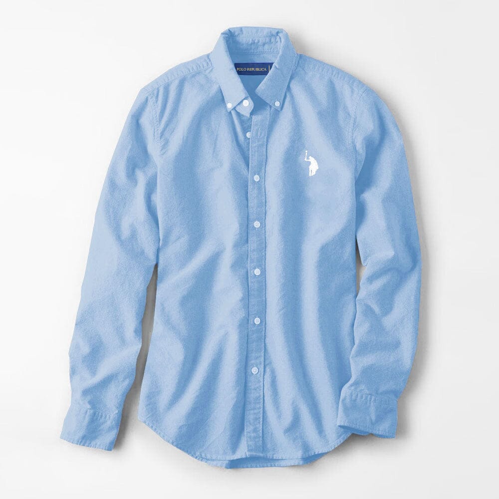 Polo Republica Men's Premium Pony Embroidered Plain Casual Shirt III Men's Casual Shirt Polo Republica Sky S 