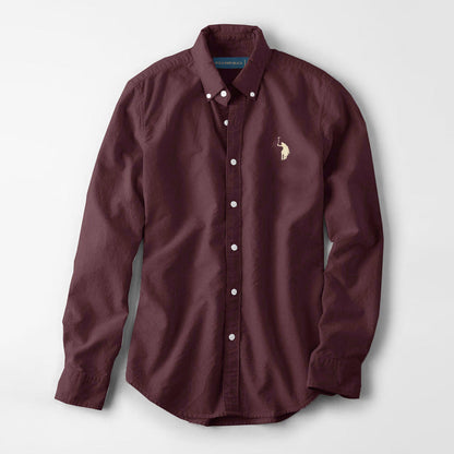 Polo Republica Men's Premium Pony Embroidered Plain Casual Shirt III Men's Casual Shirt Polo Republica Light Maroon S 
