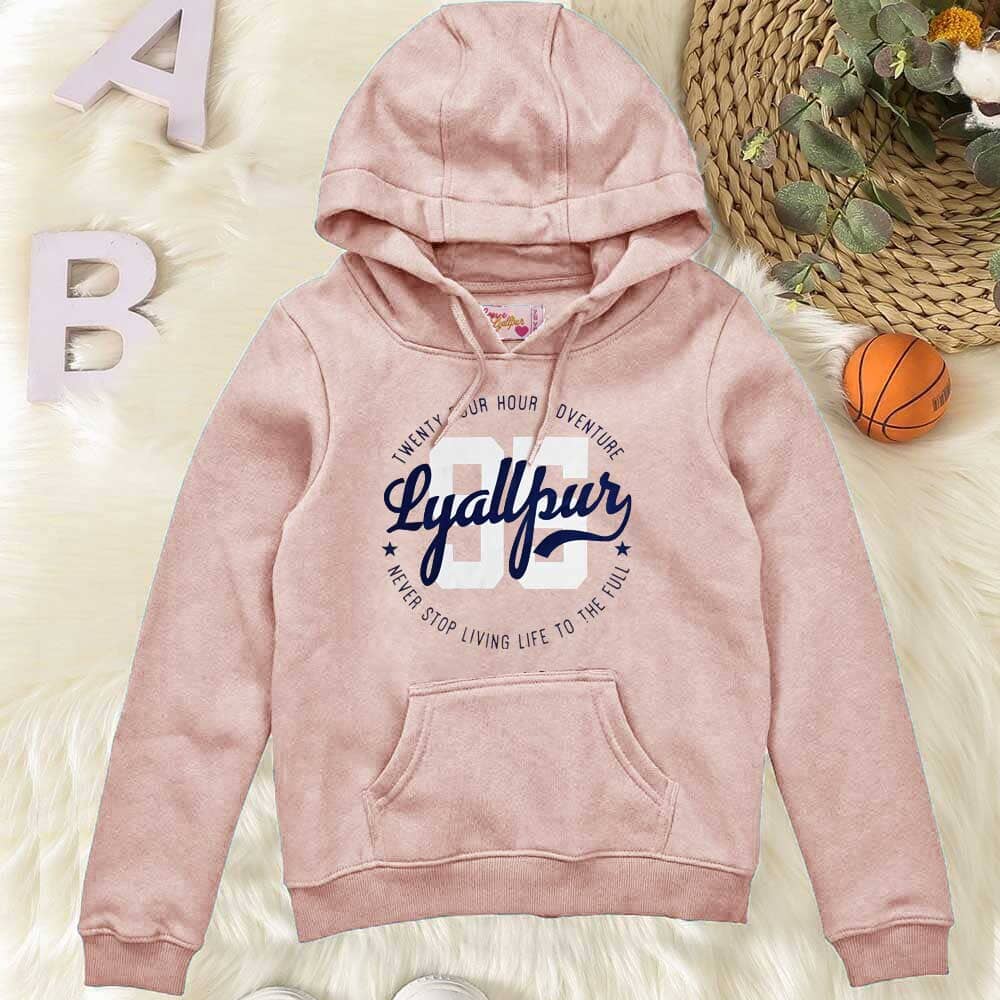 Girl's Lyallpur 95 Printed Pullover Hoodie Girl's Pullover Hoodie LFS Light Peach 7-8 Years 