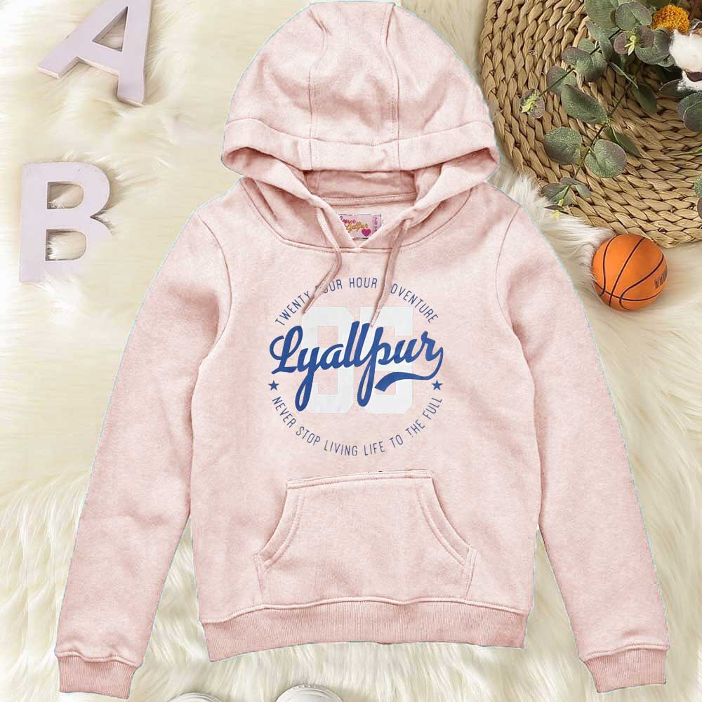 Girl's Lyallpur 95 Printed Pullover Hoodie Girl's Pullover Hoodie LFS Light Pink 7-8 Years 