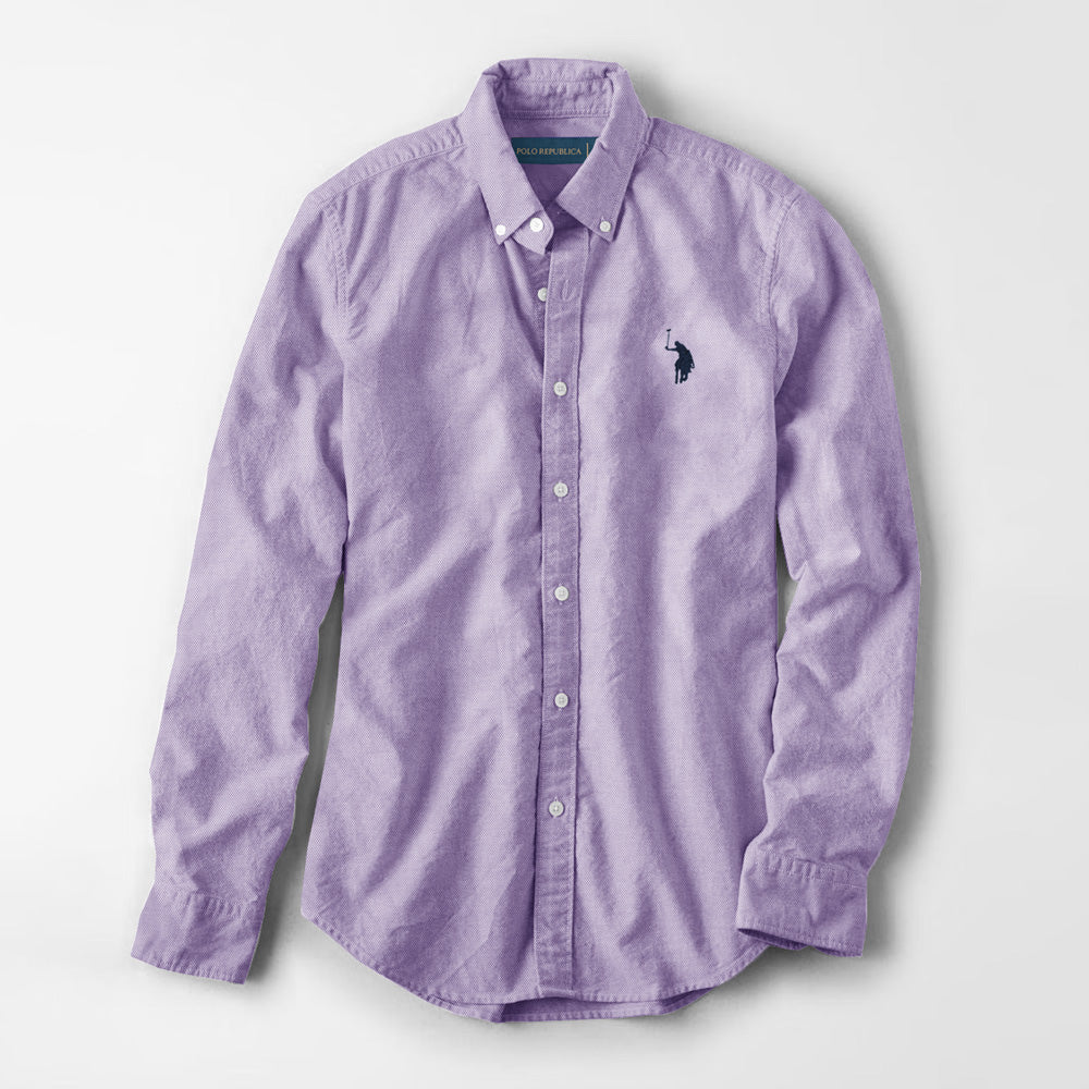 Polo Republica Men's Premium Pony Embroidered Check Design Casual Shirt Men's Casual Shirt Polo Republica Lilac S 