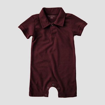 Polo Republica Zodian Short Sleeve Baby Romper Romper Polo Republica Maroon 0-3 Months 