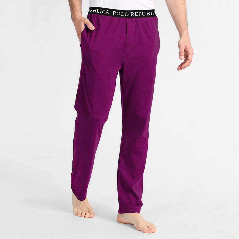  Polo Republica Men's Essentials Jersey Lounge Pants Purple