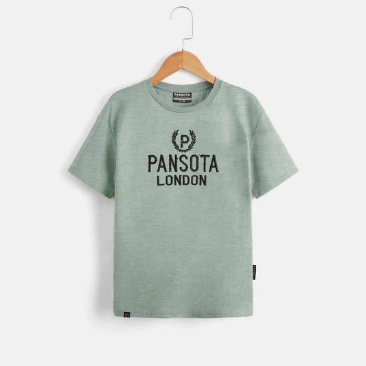 Pansota Boy's Logo Embroidered Short Sleeve Tee Shirt Boy's Tee Shirt LFS 