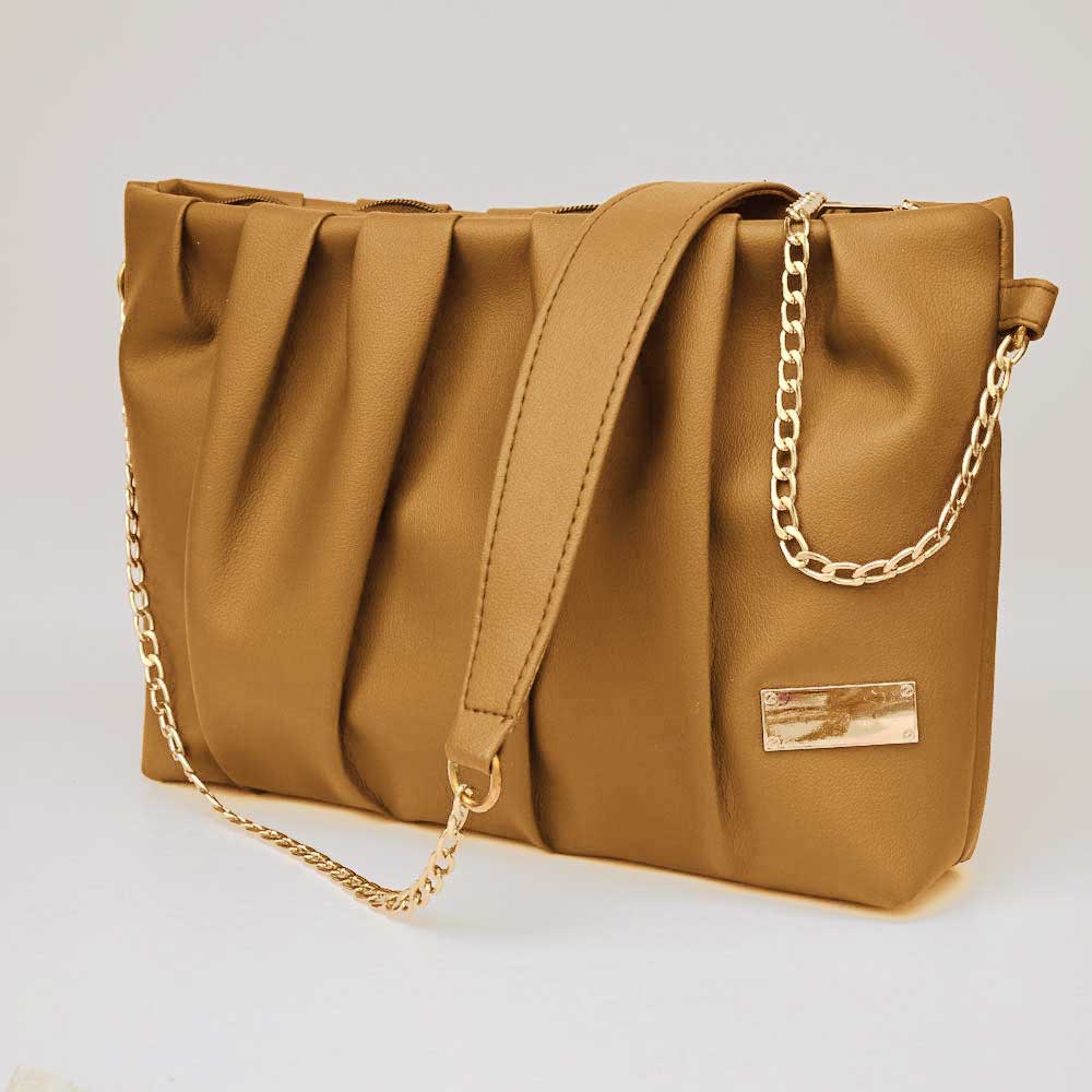 Women's Gustavo Premium Leather Shoulder Bag bag SNAN Traders Mustard 