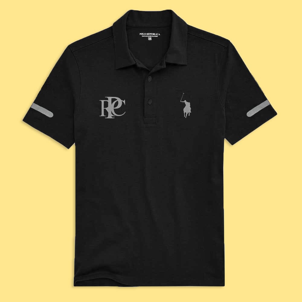 Polo Republica Men's PRC Pony Reflector Printed Activewear Polo Shirt Men's Polo Shirt Polo Republica 