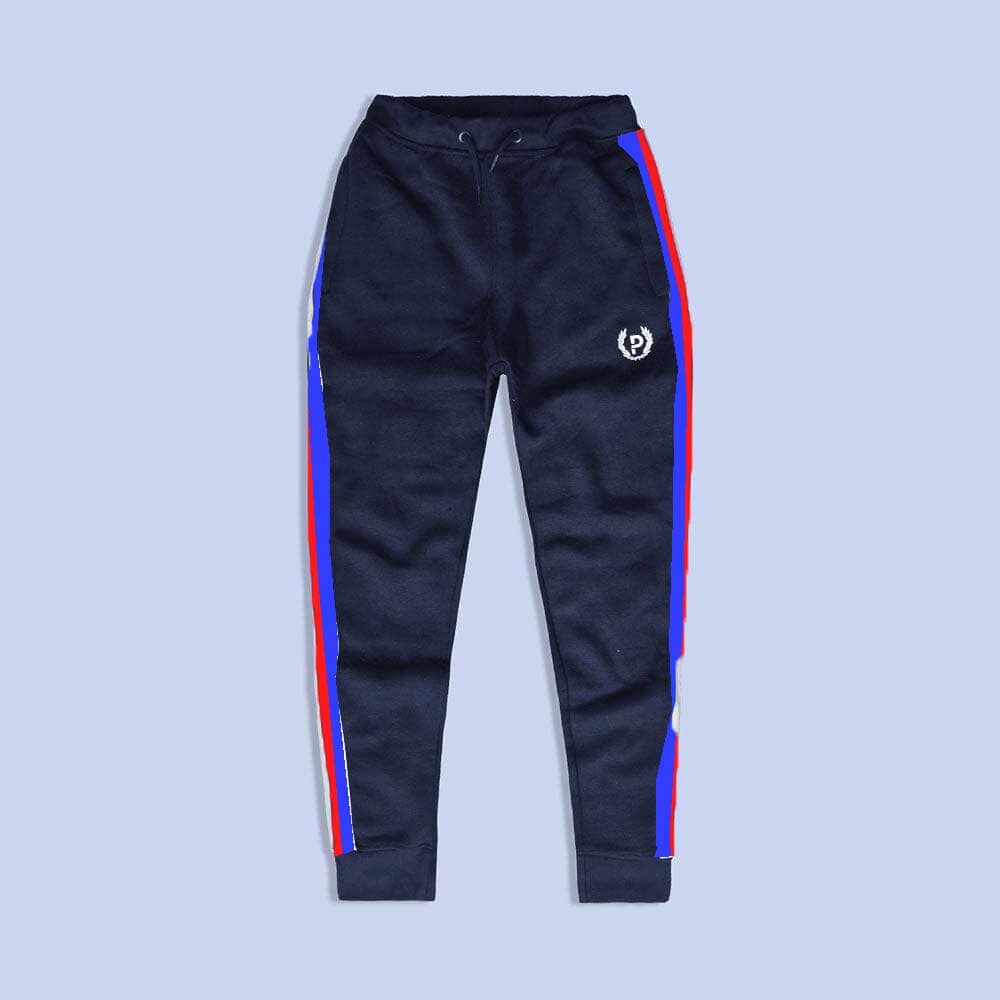 Boy's Logo Embroidered Soft Fleece Joggers Pants Boy's Trousers LFS Navy & Royal 8-10 Years 